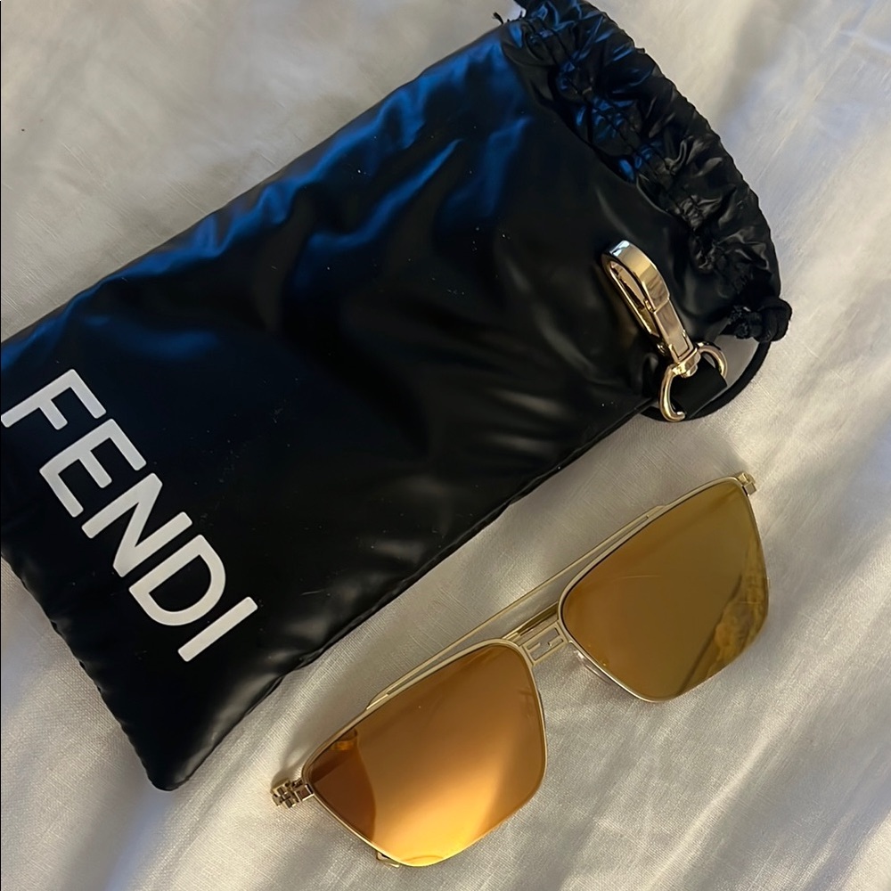 Fendi Gold Sunglasses with Case